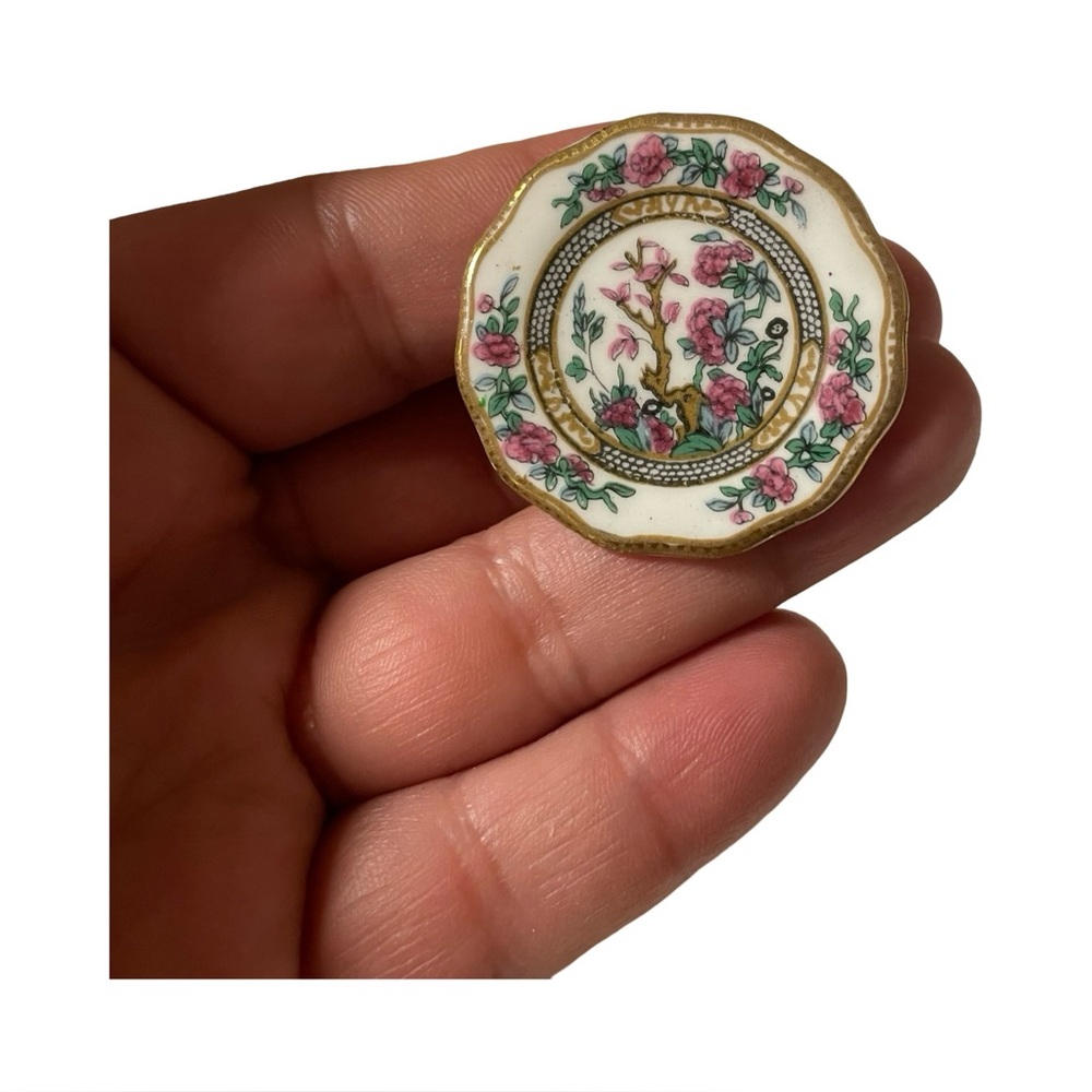 Vintage Coalport Bone China Brooch – Indian Tree Pattern (1970s)